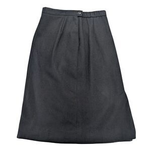 Women’s Koret 100% Wool Midi A-Line Skirt Black Size 16 Union Made in USA